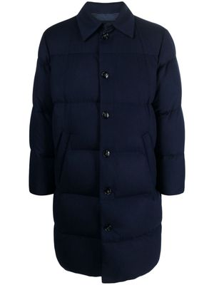 Kiton padded cashmere-blend coat - Blue