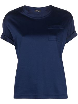 Kiton patch-pocket cotton T-shirt - Blue