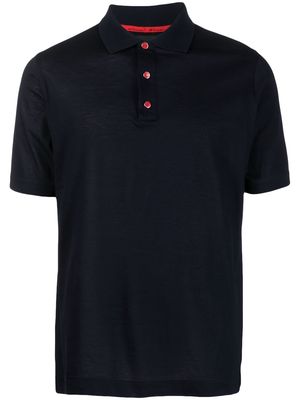 Kiton plain cotton polo shirt - Blue