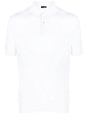 Kiton plain cotton polo shirt - White