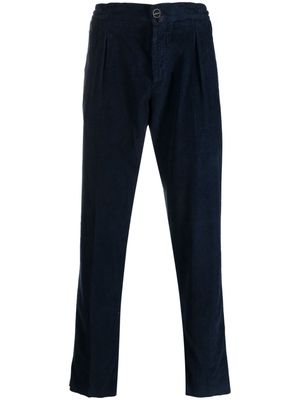 Kiton pleated corduroy straight-leg trousers - Blue