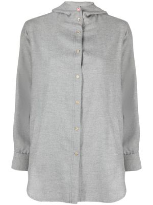 Kiton press-stud cotton hoodie - Grey