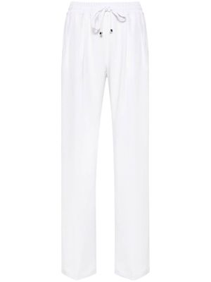Kiton pressed-crease straight-leg trousers - White