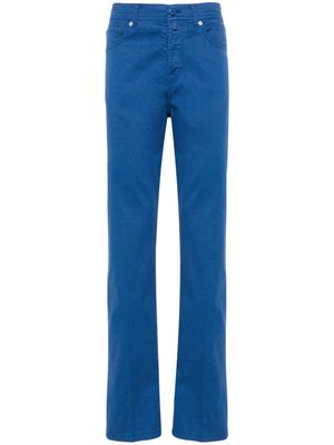 Kiton pressed-crease straight trousers - Blue