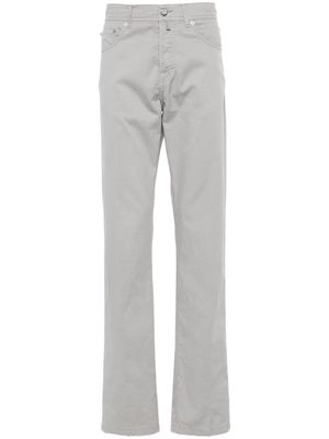 Kiton pressed-crease straight trousers - Grey