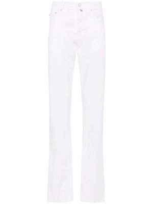 Kiton pressed-crease straight trousers - White