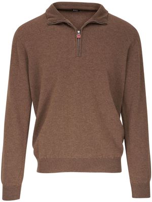 Kiton quarter-zip cashmere jumper - Brown