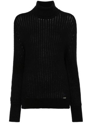 Kiton roll-neck ribbed-knit jumper - Black