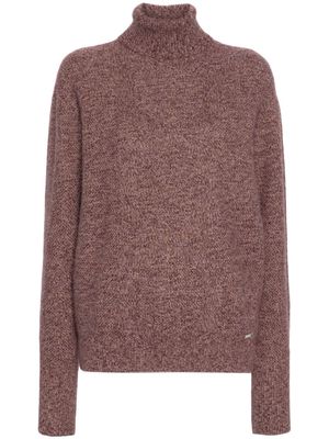 Kiton roll-neck speckle-knit jumper - Red