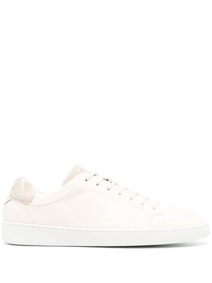 Kiton round-toe panelled leather sneakers - Neutrals