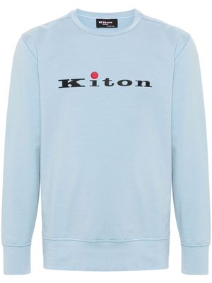 Kiton rubberised-logo sweatshirt - Blue