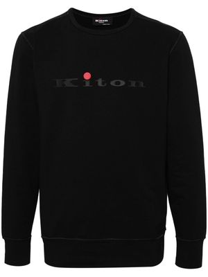 Kiton rubberized-logo sweatshirt - Black