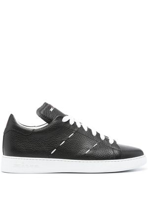 Kiton seam-detail leather sneakers - Black