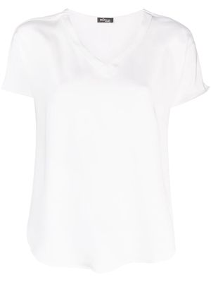 Kiton short-sleeve silk blouse - White