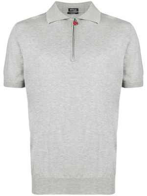 Kiton short-sleeved zip-up polo shirt - Grey