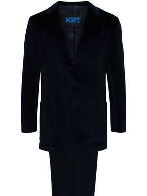 Kiton single-breasted corduroy suit - Blue