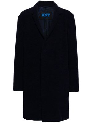 Kiton single-breasted fleece coat - Blue