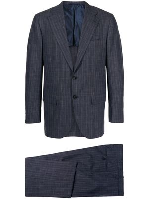Kiton single-breasted pinstripe-pattern suit - Blue