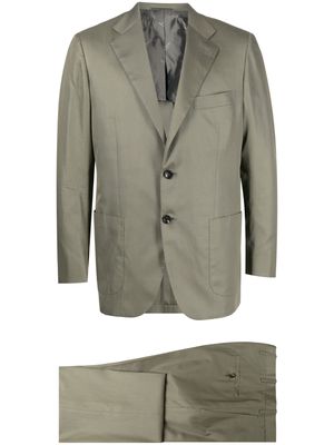 Kiton single-breasted tailored cotton suit - Green