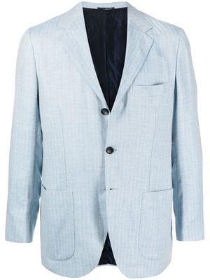 Kiton single-breasted wool-blend blazer - Blue