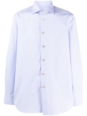 Kiton slim-cut button-fastening shirt - Blue
