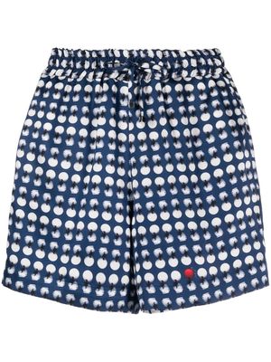 Kiton spot-print elastic shorts - Blue