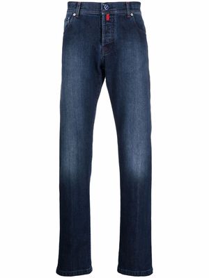 Kiton stonewashed straight leg jeans - Blue