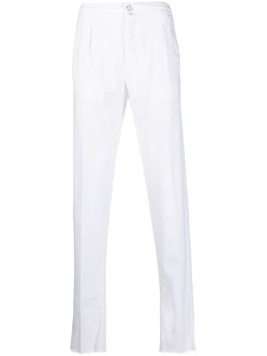 Kiton straight-leg cotton-lyocell pants - White