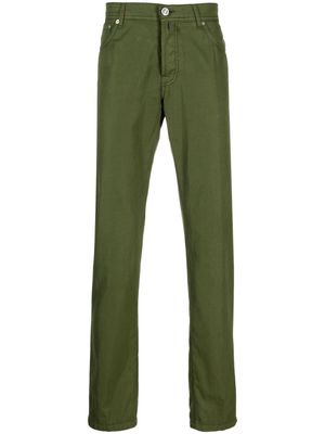 Kiton straight-leg cotton trousers - Green