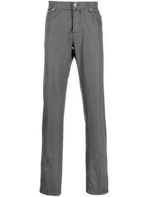 Kiton straight-leg cotton trousers - Grey