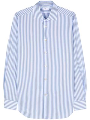 Kiton striped long-sleeve shirt - Blue