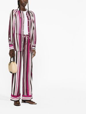 Kiton striped silk palazzo trousers - Pink