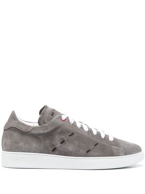 Kiton suede contrast-stitching sneakers - Grey