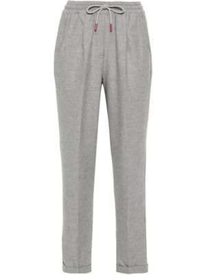 Kiton tapered cotton trousers - Grey