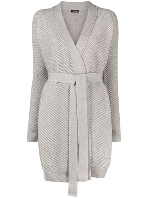 Kiton tied-waist cashmere cardigan - Grey