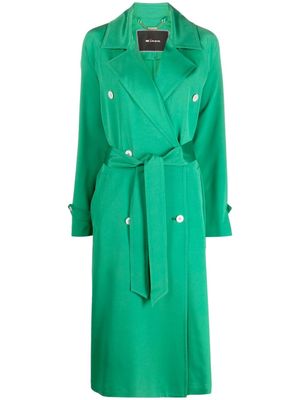 Kiton tied-waist double-breasted trench coat - Green
