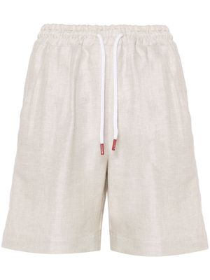 Kiton twill linen shorts - Neutrals