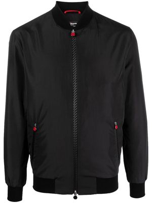 Kiton two-way zip front jacket - Black