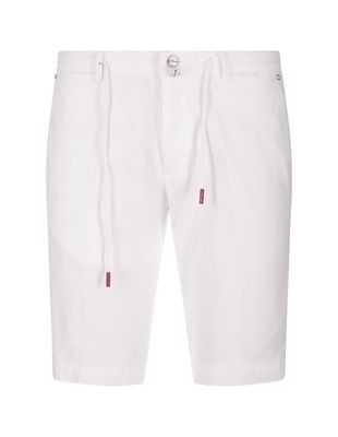 Kiton White Bermuda Shorts With Drawstring