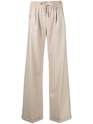 Kiton wide-leg cashmere trousers - Brown
