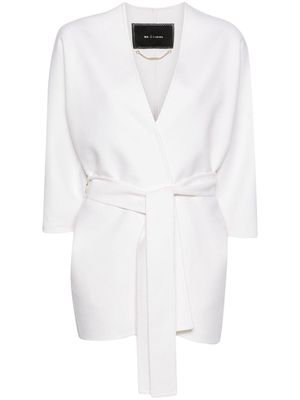 Kiton wool belted coat - White