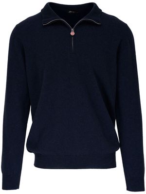 Kiton zip-up cashmere jumper - Blue