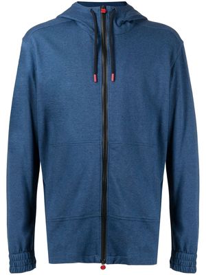 Kiton zip-up hooded sweater - Blue