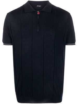 Kiton zip-up polo shirt - Blue