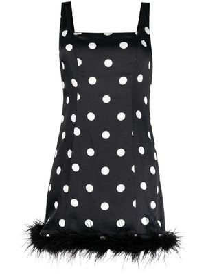 Kitri Edina polka dot-print minidress - Black