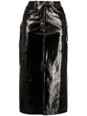 Kitri Penny patent-finish midi skirt - Black