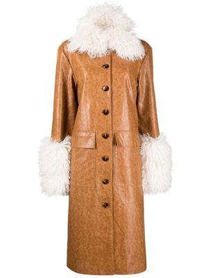 Kitri Simone faux-leather coat - Brown