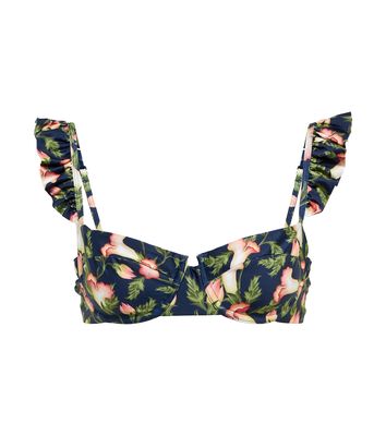 Kiwi floral balconette bikini top