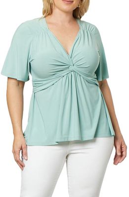 Kiyonna Abby Twist Front Top in Sage 