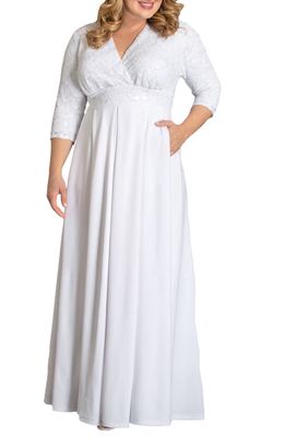 Kiyonna Starlight Sequin Pocket Wedding Gown in White